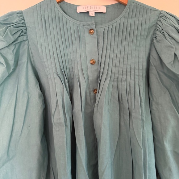 HUNTER BELL Cotton Pintuck Top - Sz M - Picture 4 of 5